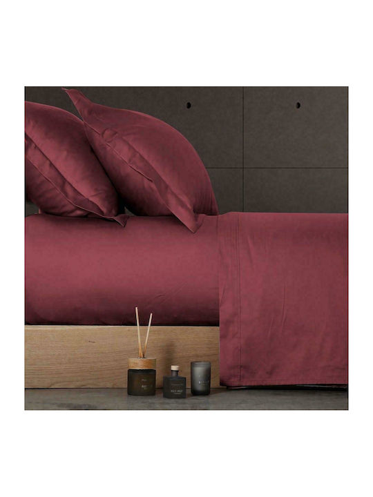 Nef-Nef Homeware Set Bettbezug Über-Doppelbett mit 2 Kissenbezügen 240x220 Elements 028897 Bordo