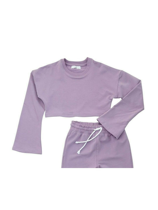 Funky Kids Sweatpants Set Purple 2pcs