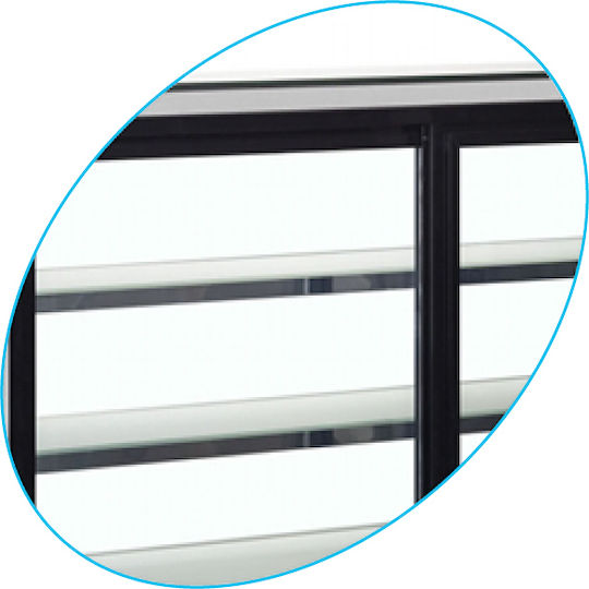 Tefcold Kühlvitrine Tischgerät mit 3 Ebenen mit Kapazität 88Es 90x56x67cm