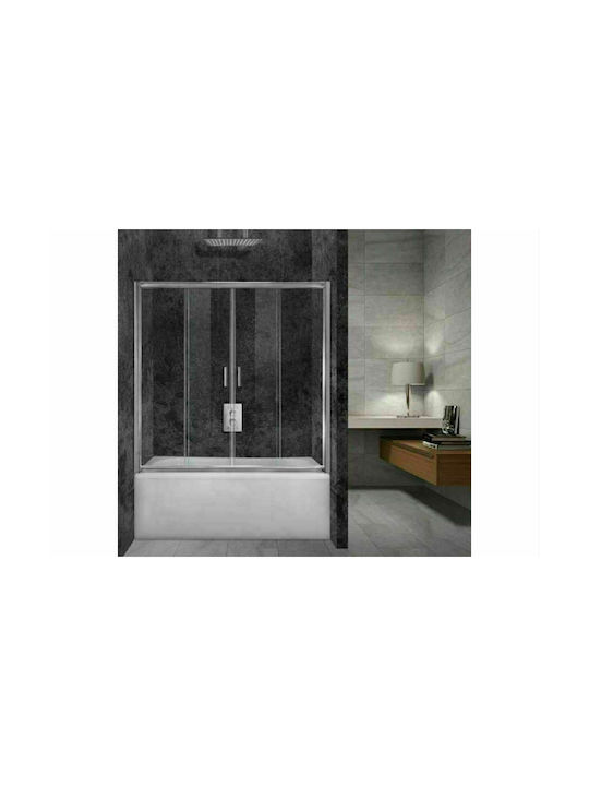 Aquarelle Bathtub 60 Διαχωριστικό Μπανιέρας με Συρόμενη Πόρτα 150-155x145cm Mat
