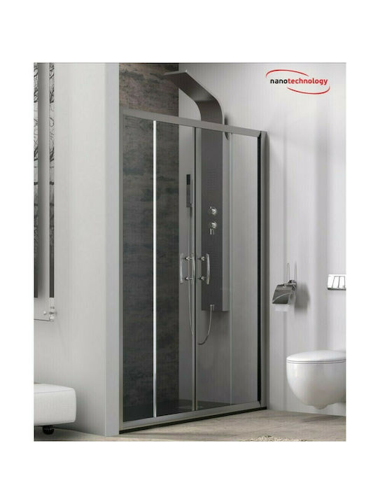 Karag Flora 600 Shower Screen for Shower with Sliding Door 70x190cm Satine Cromo