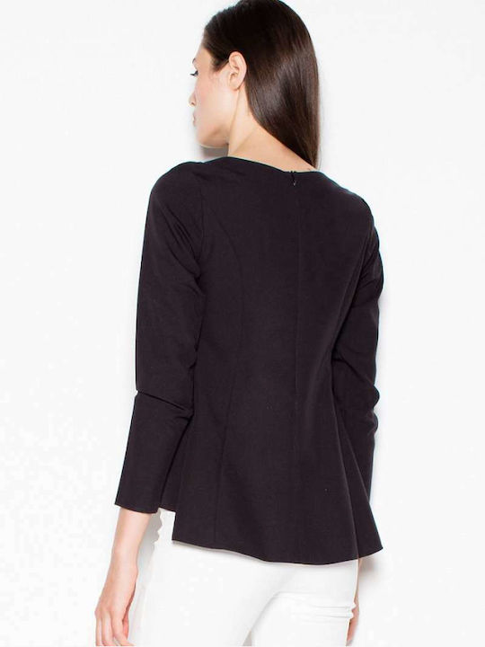 Venaton 77496 Long Sleeve Women's Blouse Black 77496