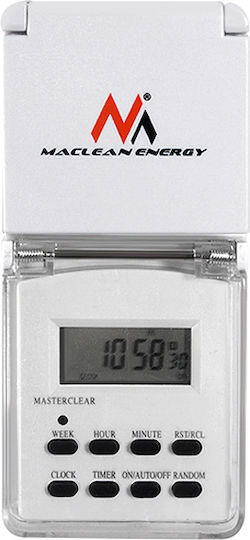 Maclean Energy Digital Zeitschaltsteckdose Täglicher / Wöchentlich mit Zufälliger Programmierung