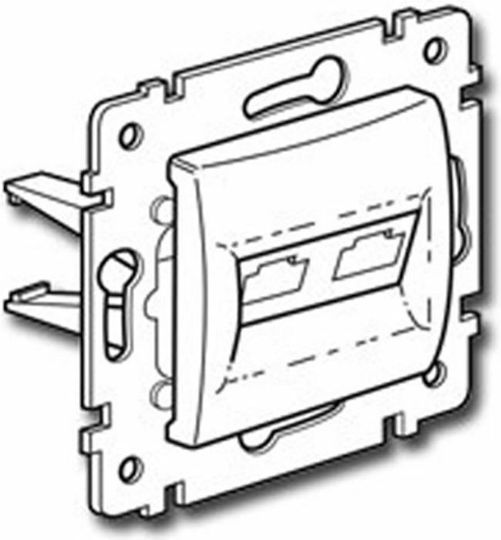 Legrand Valena Front Double Network Socket RJ45 Cat6 Silver 770247