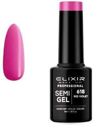 Elixir Semi Gel Halb-permanenter Nagellack 618 Red Violet 5ml