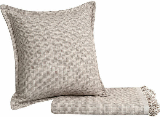 Madi Sofa Cushion Perplex from 100% Cotton Brown 45x45cm.