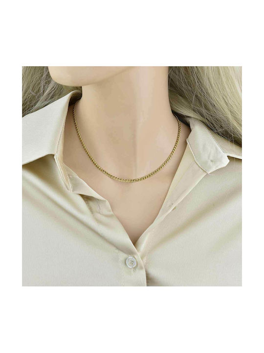 Micro Static Chain Gold Gold 3MM Stainless steel neck chain 316L 50 cm