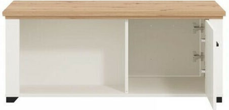 Masa Centrală Rectangulară Valencia Din Lemn Cu Sertare Albă / Artisan Oak L115xL55xÎ47.5cm
