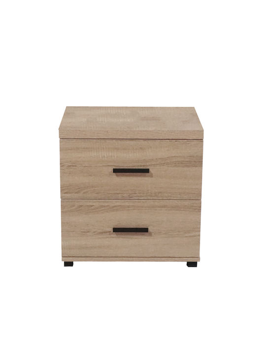 Milky Wooden Bedside Table Sonoma 48x39x50cm