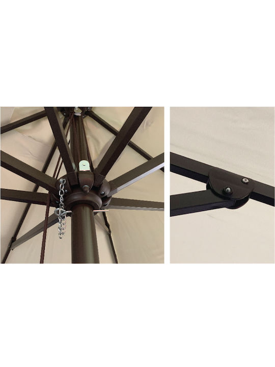 Umbrelă Rotundă Din Aluminiu Ecru Φ3m