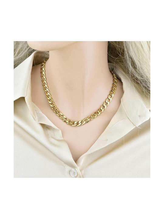 Cubana Chain Gold 9MM Stainless steel neck chain 316L 45 cm