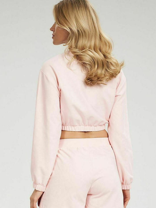 Figl Cropped Γυναικείο Φούτερ Light Pink