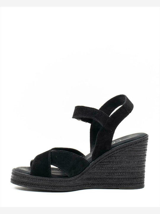 Suede Platforms ZAKRO COLLECTION P22110/1142 BLACK BLACK BLACK