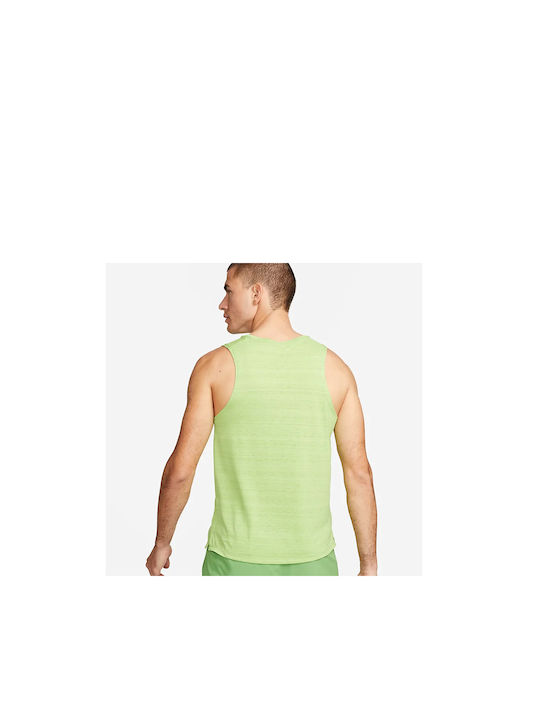 Nike Miler Ανδρική Μπλούζα Dri-Fit Αμάνικη Πράσινη