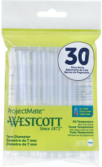 Westcott Hot Glue Stick E-16837 Transparent 7mm 30pcs