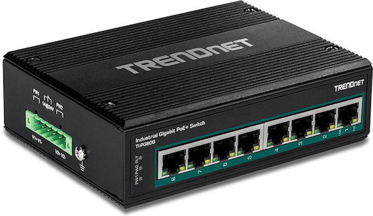Trendnet TI-PG80B Unmanaged L2 PoE Plus Switch with 8 Gigabit (1Gbps) Ethernet Ports