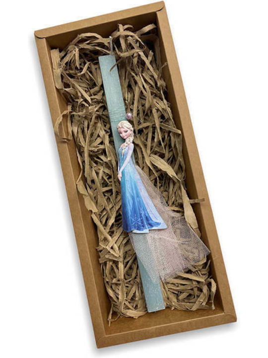 Lumanare De Paste Frozen Pătrată Cu Cutie Frozen Elsa Albastră