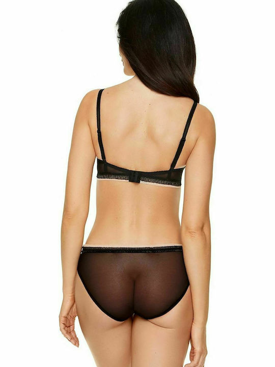 Gorteks Triangle Triangle Bra without Padding Underwire Black