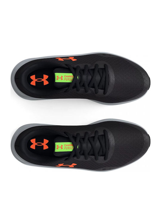 Charged Pursuit 3 Kinder Sportschuhe Laufen mit Schnürsenkeln Schwarz