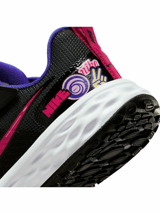 Revolution Revolution 6 Kids Sports Shoes Running with Hoop & Loop Closure Black / Very Berry / Lapis