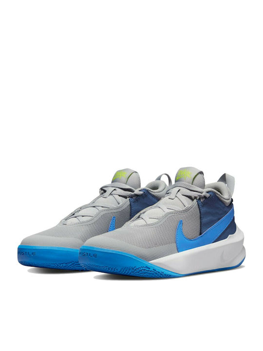 Team Hustle D 10 Kids Sports Shoes Basketball with Laces Gray