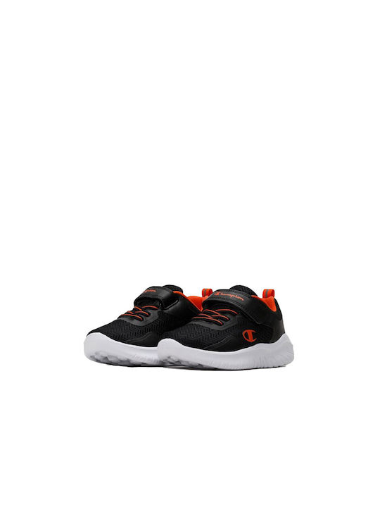 Kids Sports Shoes Running with Hoop & Loop Closure Black