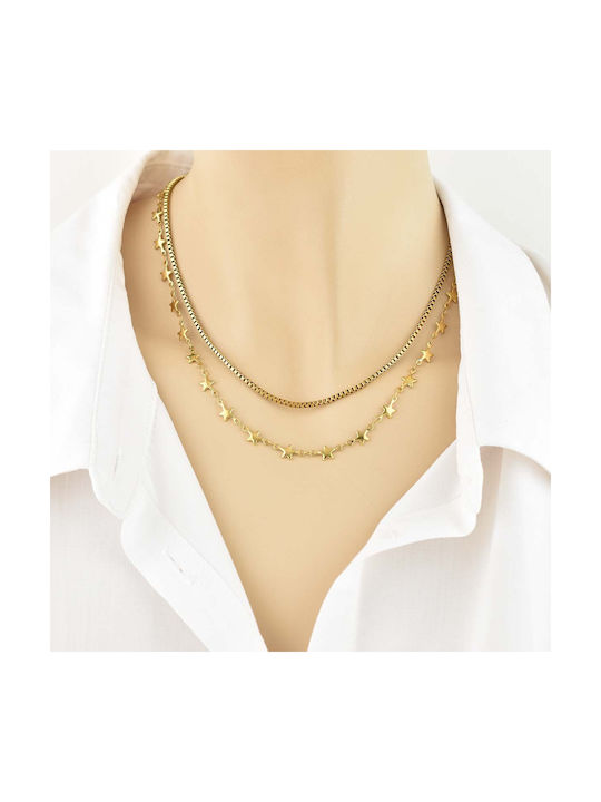 Allstar Chain Gold 6MM Kette Halskette aus Edelstahl 316L 55 cm