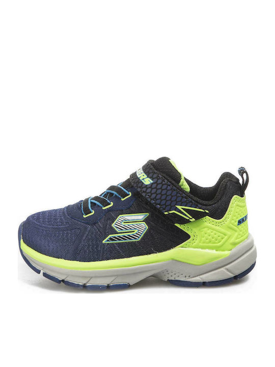 Lightweight Gore & Strap Sneak Kids Sports Shoes Running with Hoop & Loop Closure Navy Blue