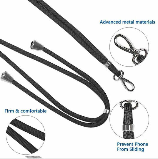 TelForceOne Universal Lanyard Neck Strap for Mobile Phones Black