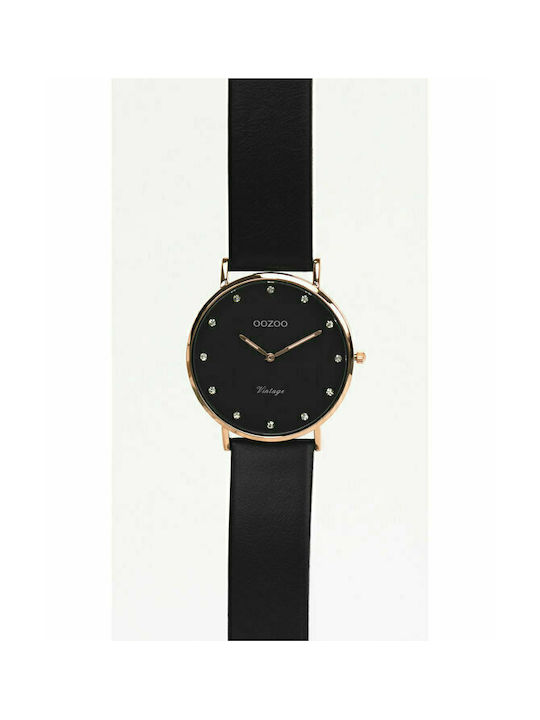 Oozoo Vintage Uhr mit Schwarz Lederarmband