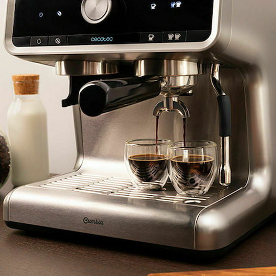 Cecotec Power Espresso 20 Barista Cream Αυτόματη Μηχανή Espresso 1550W Πίεσης 20bar με Μύλο Άλεσης Ασημί 01589