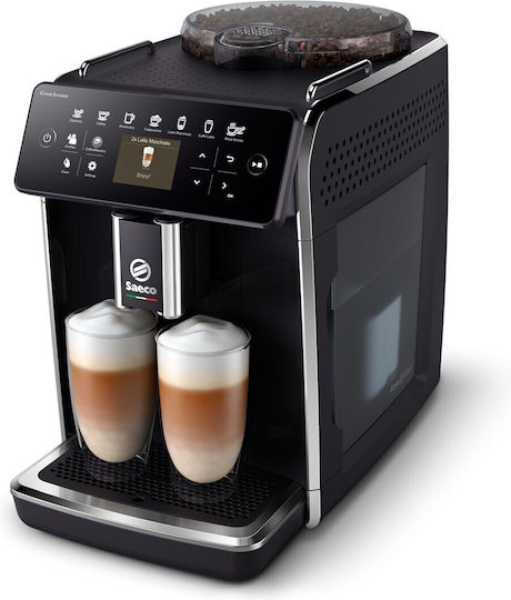 Saeco GranAroma Automatic Espresso Coffee Machine 1500W Pressure 15bar for Cappuccino with Grinder Black SM6480/00