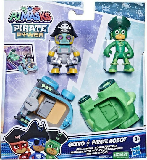 Hasbro Miniature Toy Battle Racers Gekko vs Pirate Robot PJ Masks for 3+ Years Old (Various Designs/Assortments of Designs) 1pc