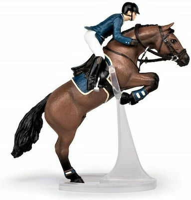 Papo Miniature Toy Jumping Horse With Rider for 3+ Years 6cm.