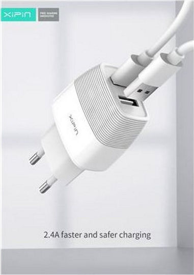 Xipin Φορτιστής και Καλώδιο micro USB Λευκός (EU-11T)