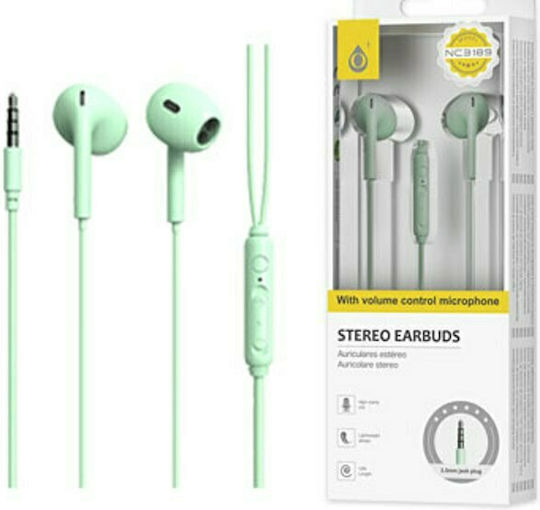Moveteck NC3189 In-ear Handsfree with 3.5mm Connector Mint