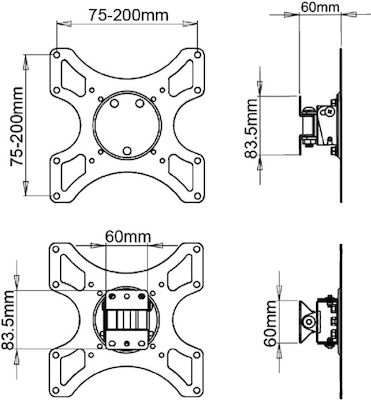 DMP LCD 2900 Wall TV Mount up to 43" and 25kg