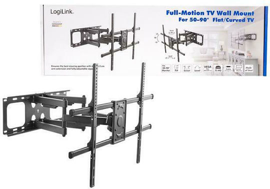 LogiLink Tilt Bracket Swivel 030776 BP0151 Wall TV Mount with Arm up to 90" and 75kg