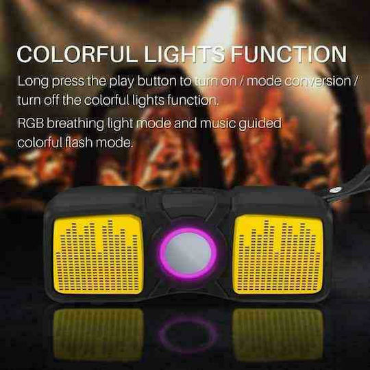 NewRixing NR-9011 Ηχείο Bluetooth 10W με Διάρκεια Μπαταρίας έως 4.5 ώρες Κίτρινο