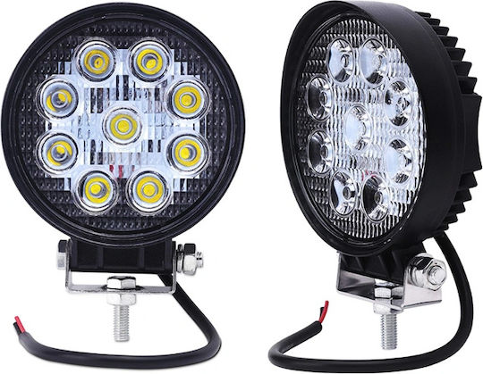 Autoline Кръглаς Водоустойчив Фарове за кола LED Универсален 12 - 30V 27W 11.8см 1бр