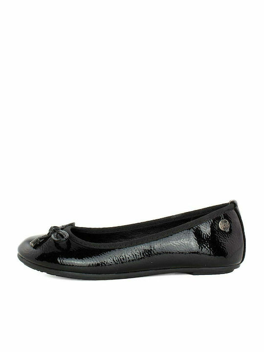 Balerini copii Simple Piele lăcuită Negre
