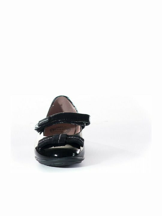 Kids Anatomic Patent Leather Ballerinas with Hoop & Loop Closure Black