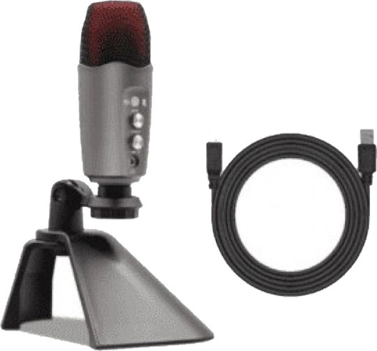 Andowl Q-MIC995 Condenser Microphone USB Tabletop for Vocals in Gray Color