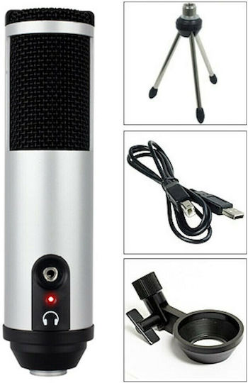 MXL Tempo Condenser (Small Diaphragm) Microphone USB Desktop, Shock Mounted for Vocals in Silver Color