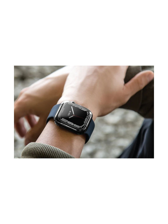 Uniq Glase Dual Pack Silicone Case Clear-Smoke for Apple Watch 45mm