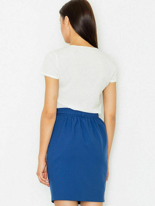 Figl Pencil High Waist Mini Skirt in Blue color