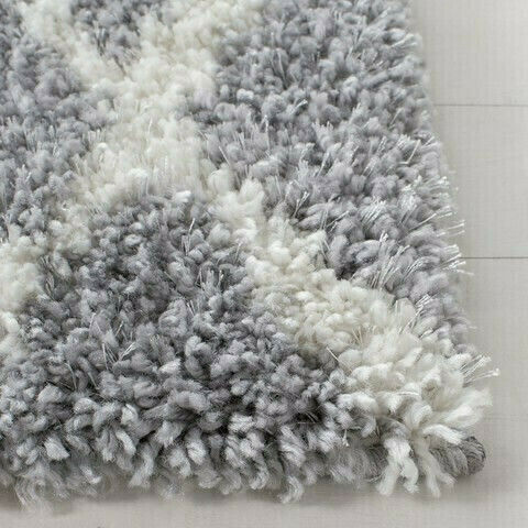 Saray Home Moroccan Χαλί Ορθογώνιο Shaggy Γκρι / Ιβουάρ 150x210cm