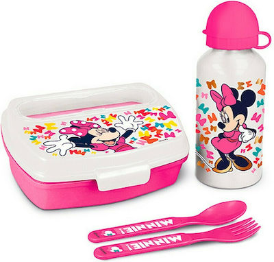 Stor Feeding Set Minnie Mouse made of Plastic Pink 4pcs