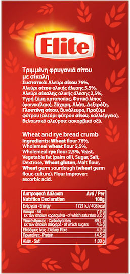 Elite Toasted Breadcrumb Rye Elite Wheat With Rye 180gr