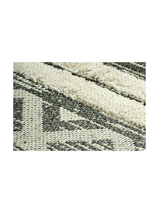 Beauty Home Morocotton 9235 Rug Rectangular Summer Cotton with Fringes Grey